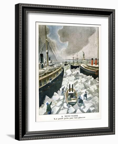 At New York, the Port Taken by the Ice, 1901-null-Framed Giclee Print