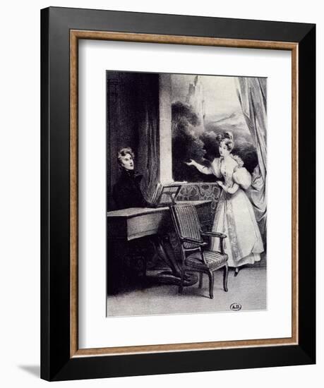 At Piano-Achille Deveria-Framed Giclee Print