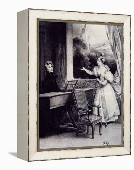 At Piano-Achille Deveria-Framed Premier Image Canvas