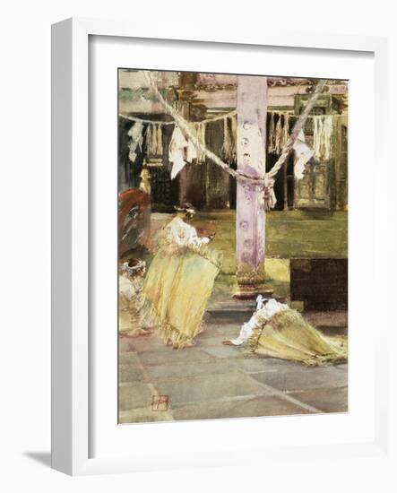 At Prayer, Temple Interior, C.1891-Robert Frederick Blum-Framed Giclee Print