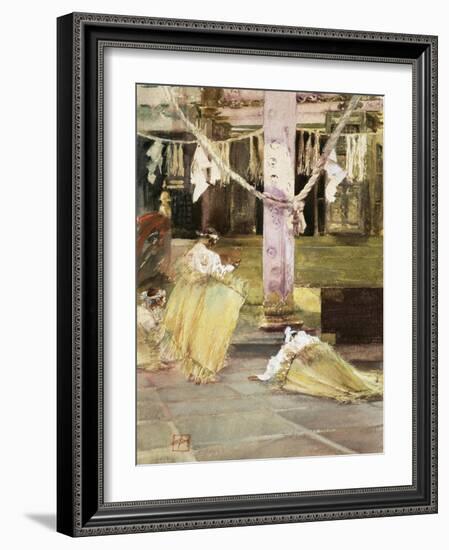 At Prayer, Temple Interior, C.1891-Robert Frederick Blum-Framed Giclee Print