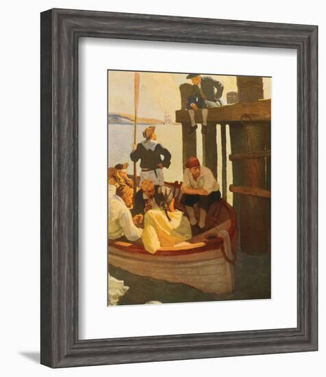 At Queen's Ferry, Kidnapped-Newell Convers Wyeth-Framed Premium Giclee Print