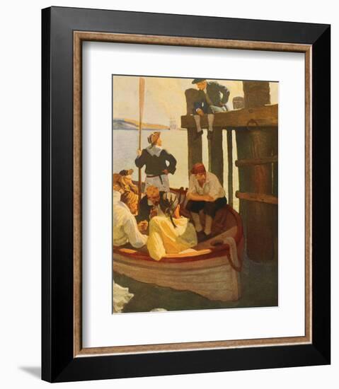 At Queen's Ferry, Kidnapped-Newell Convers Wyeth-Framed Premium Giclee Print