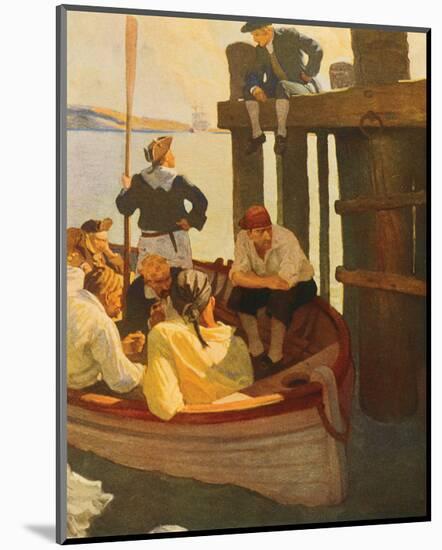 At Queen's Ferry, Kidnapped-Newell Convers Wyeth-Mounted Premium Giclee Print