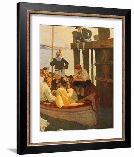 At Queen's Ferry, Kidnapped-Newell Convers Wyeth-Framed Premium Giclee Print