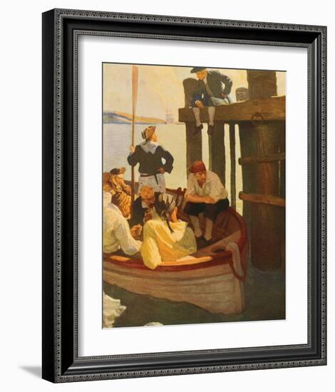 At Queen's Ferry, Kidnapped-Newell Convers Wyeth-Framed Premium Giclee Print