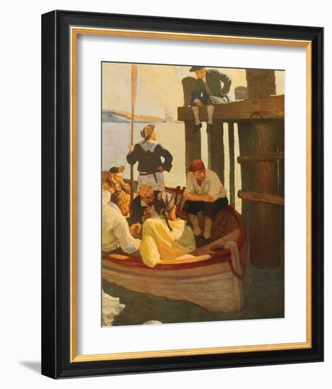 At Queen's Ferry, Kidnapped-Newell Convers Wyeth-Framed Premium Giclee Print