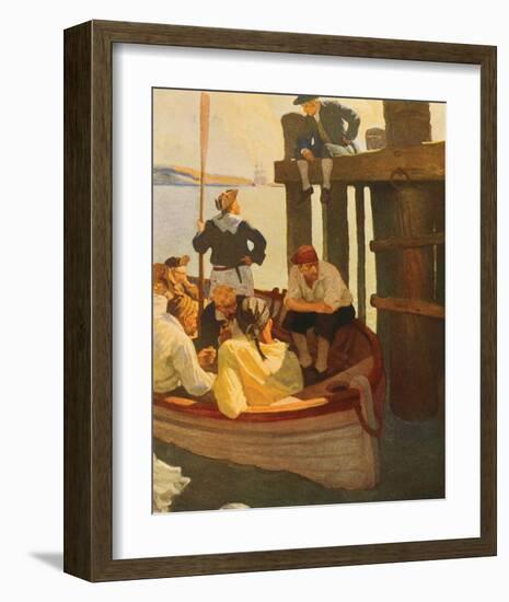 At Queen's Ferry, Kidnapped-Newell Convers Wyeth-Framed Premium Giclee Print