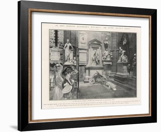 At Rest Beneath Shakespeare, Sir Henry Irving's Grave at Poets Corner Westminster Abbey-null-Framed Art Print