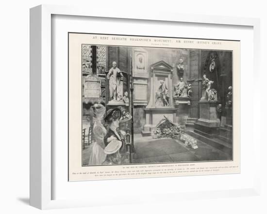 At Rest Beneath Shakespeare, Sir Henry Irving's Grave at Poets Corner Westminster Abbey-null-Framed Art Print