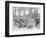 At Rugby School a Crowd of Schoolboys Run after the Ball at Rugby-Walter Thomas-Framed Photographic Print