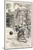 At Rugby School Boys at Rugby School Play Rugby Football in the School Grounds-Walter Thomas-Mounted Art Print