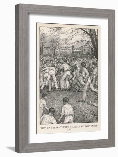 At Rugby School Rugby Football as Played at Rugby School-Louis John Rhead-Framed Art Print