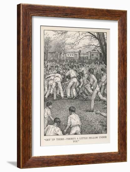 At Rugby School Rugby Football as Played at Rugby School-Louis John Rhead-Framed Art Print