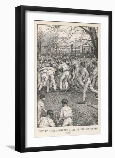 At Rugby School Rugby Football as Played at Rugby School-Louis John Rhead-Framed Art Print