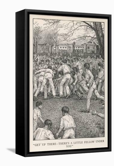 At Rugby School Rugby Football as Played at Rugby School-Louis John Rhead-Framed Stretched Canvas