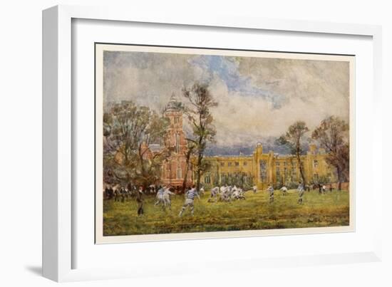 At Rugby School the Rugby Game as it Is Played at Rugby School-null-Framed Art Print