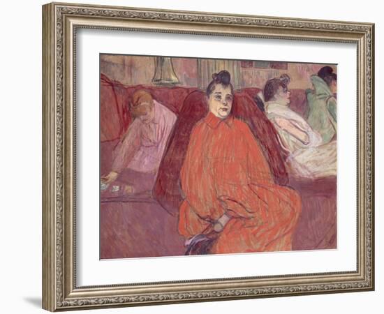 At Salon, Sofa, 1893-Henri de Toulouse-Lautrec-Framed Giclee Print