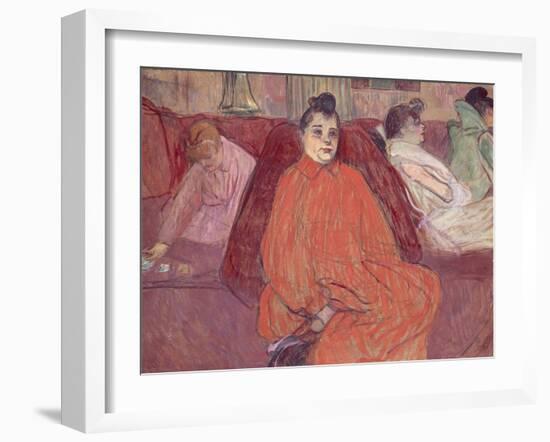 At Salon, Sofa, 1893-Henri de Toulouse-Lautrec-Framed Giclee Print