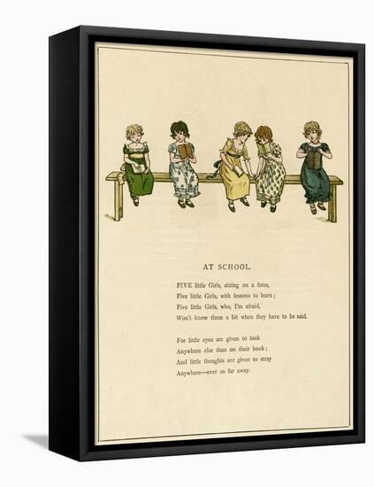 At School-Kate Greenaway-Framed Stretched Canvas