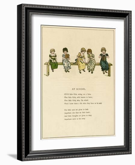 At School-Kate Greenaway-Framed Art Print