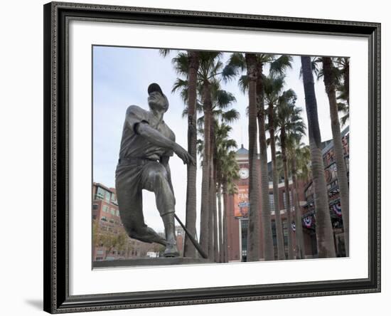 At&T Baseball Park, Statue of Baseball Player Willie Mays Jr., Soma, San Francisco, California, Usa-Walter Bibikow-Framed Photographic Print