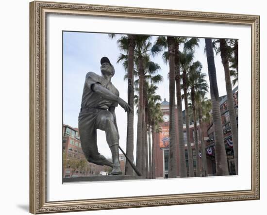 At&T Baseball Park, Statue of Baseball Player Willie Mays Jr., Soma, San Francisco, California, Usa-Walter Bibikow-Framed Photographic Print