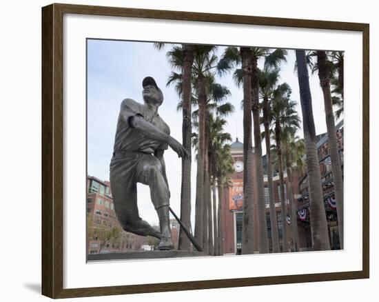 At&T Baseball Park, Statue of Baseball Player Willie Mays Jr., Soma, San Francisco, California, Usa-Walter Bibikow-Framed Photographic Print