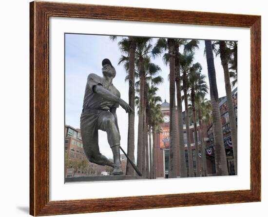 At&T Baseball Park, Statue of Baseball Player Willie Mays Jr., Soma, San Francisco, California, Usa-Walter Bibikow-Framed Photographic Print