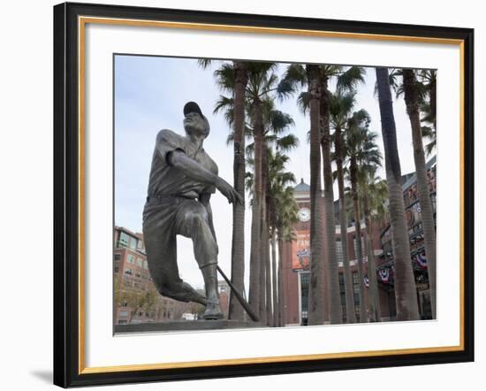 At&T Baseball Park, Statue of Baseball Player Willie Mays Jr., Soma, San Francisco, California, Usa-Walter Bibikow-Framed Photographic Print