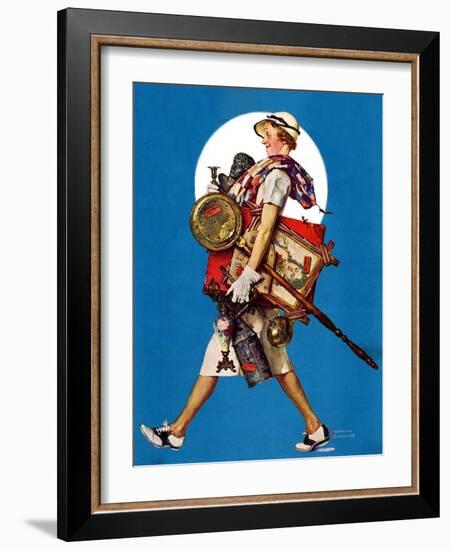 "At the Auction" or "Found Treasure", July 31,1937-Norman Rockwell-Framed Giclee Print