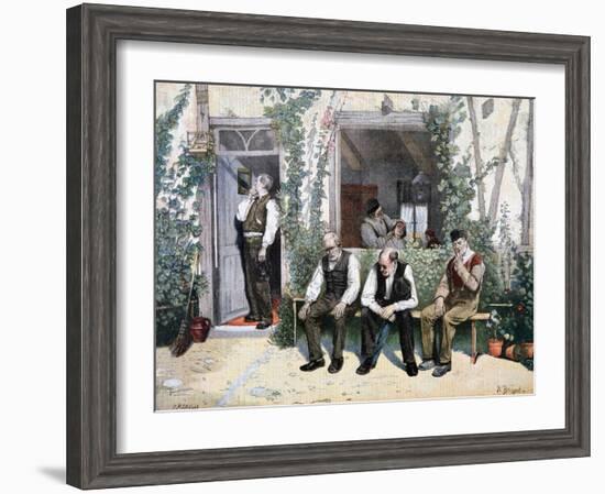 At the Barber's, 1895-F Meaulle-Framed Premium Giclee Print