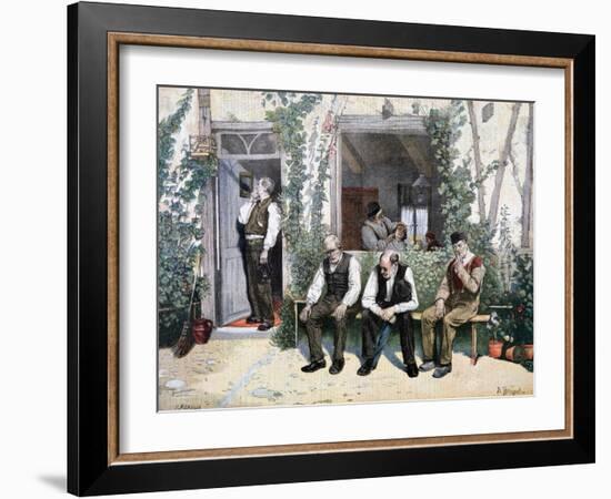 At the Barber's, 1895-F Meaulle-Framed Premium Giclee Print