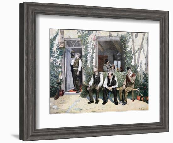 At the Barber's, 1895-F Meaulle-Framed Giclee Print