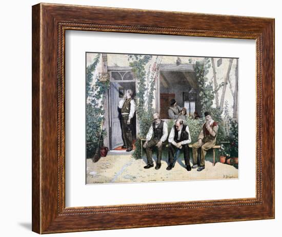 At the Barber's, 1895-F Meaulle-Framed Giclee Print