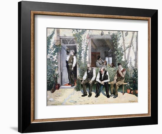 At the Barber's, 1895-F Meaulle-Framed Giclee Print