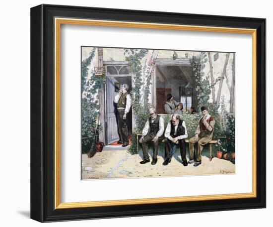 At the Barber's, 1895-F Meaulle-Framed Giclee Print