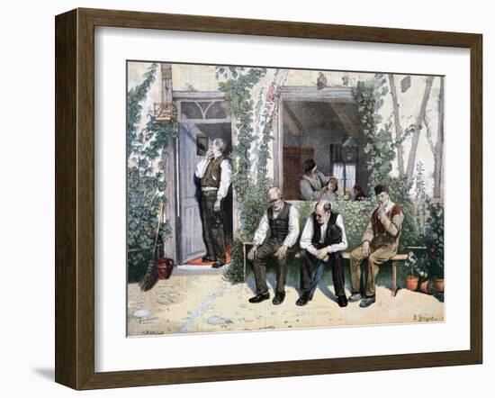 At the Barber's, 1895-F Meaulle-Framed Giclee Print