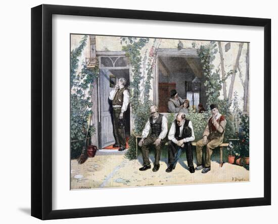 At the Barber's, 1895-F Meaulle-Framed Giclee Print