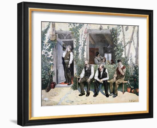 At the Barber's, 1895-F Meaulle-Framed Giclee Print