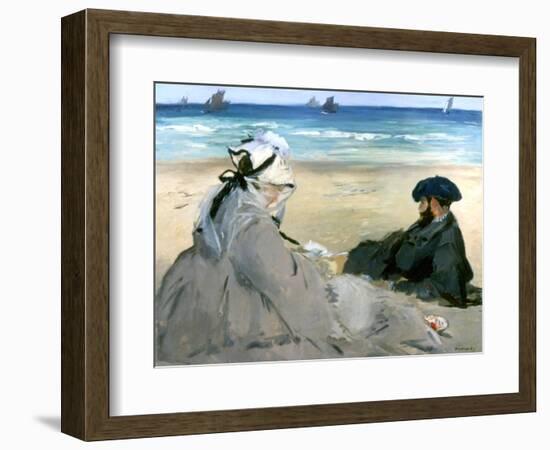 At the Beach, 1873-Edouard Manet-Framed Giclee Print