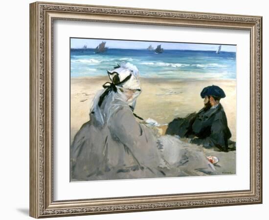 At the Beach, 1873-Edouard Manet-Framed Giclee Print