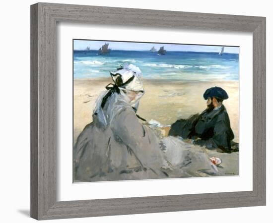 At the Beach, 1873-Edouard Manet-Framed Giclee Print