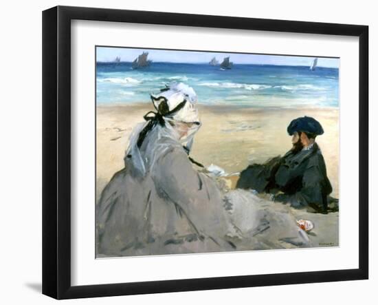 At the Beach, 1873-Edouard Manet-Framed Giclee Print