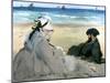 At the Beach, 1873-Edouard Manet-Mounted Giclee Print