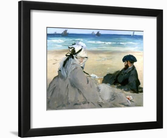 At the Beach, 1873-Edouard Manet-Framed Giclee Print