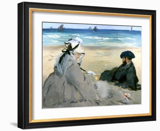 At the Beach, 1873-Edouard Manet-Framed Giclee Print