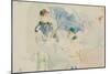 At the Beach in Nice, 1882 (Watercolour)-Berthe Morisot-Mounted Giclee Print