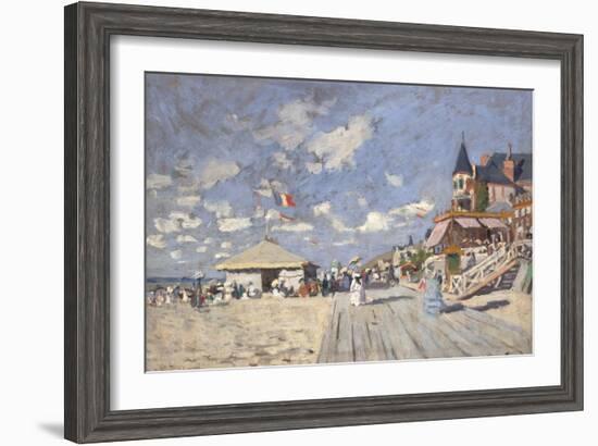 At the Beach of Trouville, 1870-Claude Monet-Framed Giclee Print