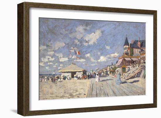 At the Beach of Trouville, 1870-Claude Monet-Framed Giclee Print